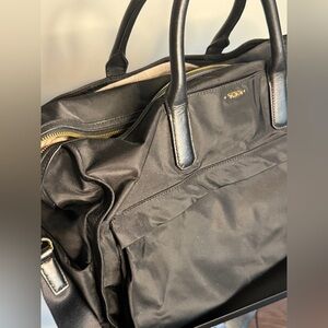 Black nylon Tumi tote